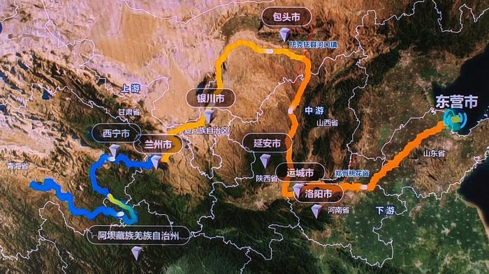 △黃河發(fā)源于青藏高原，呈“幾”字形流經(jīng)青海、四川、甘肅、寧夏、內(nèi)蒙古、山西、陜西、河南、山東9省區(qū)，全長5464公里。(資料圖)