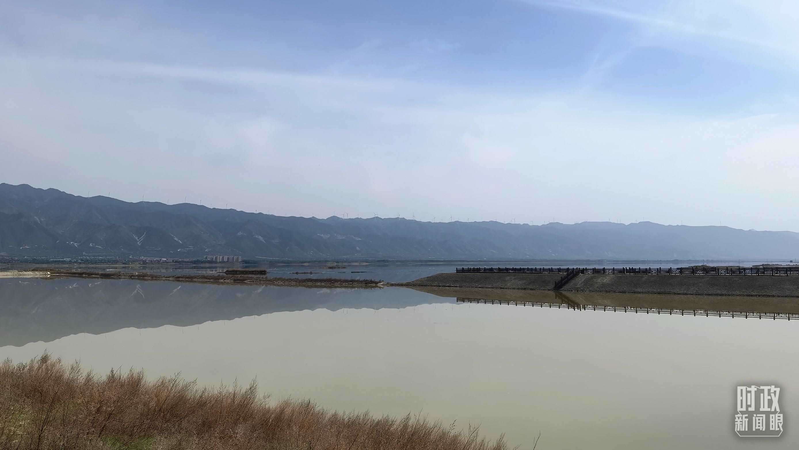 △運(yùn)城鹽湖。（總臺(tái)央視記者馬亞陽(yáng)拍攝）