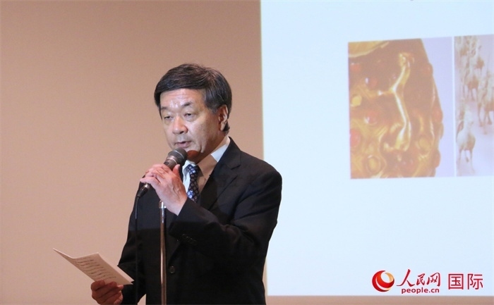 主辦方代表、富士美術(shù)館館長(zhǎng)五木田聰致辭。（人民網(wǎng) 許可攝）