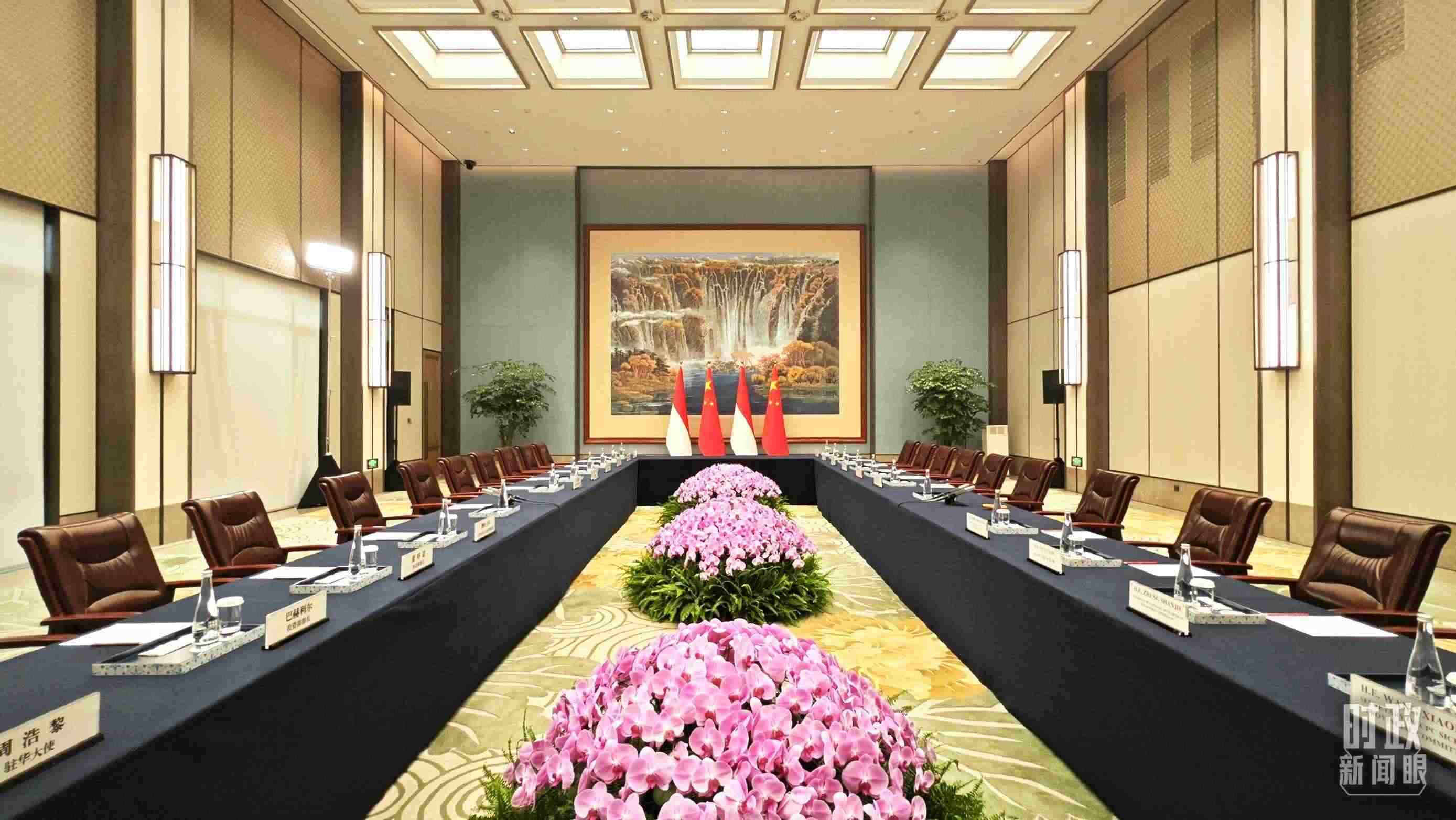 中印尼兩國元首在這里舉行會見。這是會見開始前的場景。（總臺央視記者許永松拍攝）