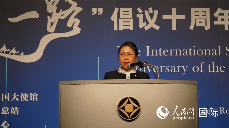 老撾駐日大使安拉萬發(fā)言。人民網(wǎng) 蔣曉辰攝