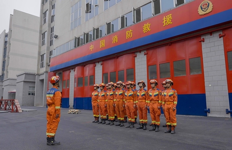 集結(jié)列隊。受訪者供圖