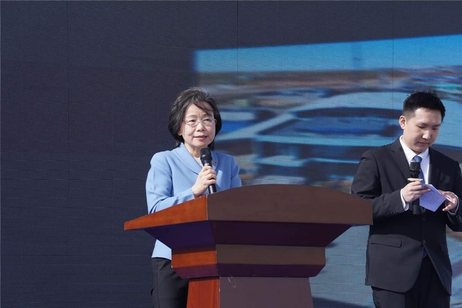 3月24日，沈敏娟大使致辭。駐蒙古使館供圖