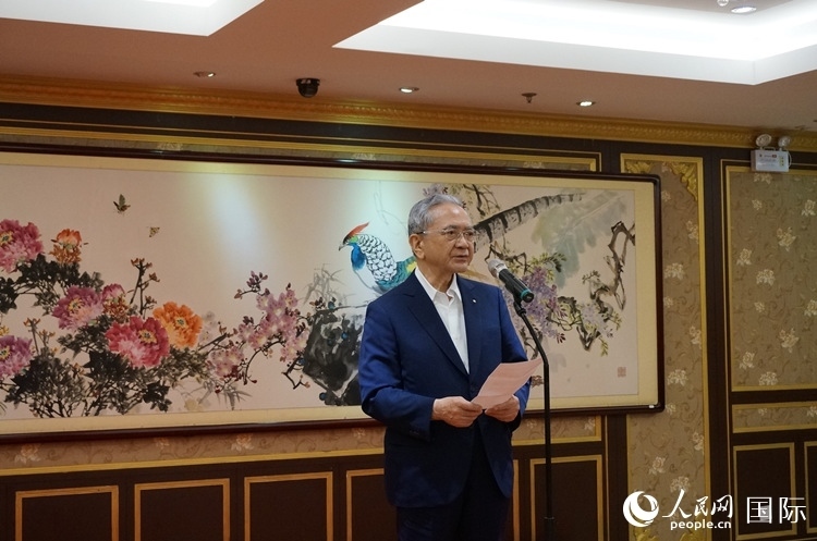 創(chuàng)價(jià)學(xué)會會長原田稔致辭。