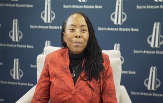 南非儲備銀行副行長、審慎監(jiān)管局首席執(zhí)行官芬迪?查齊巴納視頻發(fā)言。（中國建設銀行約翰內(nèi)斯堡分行供圖）