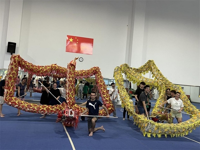 在中國(guó)和巴西共迎兩國(guó)建交50周年之際，巴西圣保羅州立大學(xué)孔子學(xué)院今年7月成功組織多批、近40名巴西青少年來(lái)華進(jìn)行短期訪問(wèn)交流，圖為訪問(wèn)團(tuán)成員在中國(guó)參加文化體驗(yàn)活動(dòng)。 巴西圣保羅州立大學(xué)孔子學(xué)院供圖