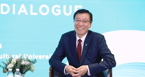 孫其信在2024世界農(nóng)業(yè)科技創(chuàng)新大會首場大咖對話上發(fā)言。中國農(nóng)業(yè)大學(xué)供圖