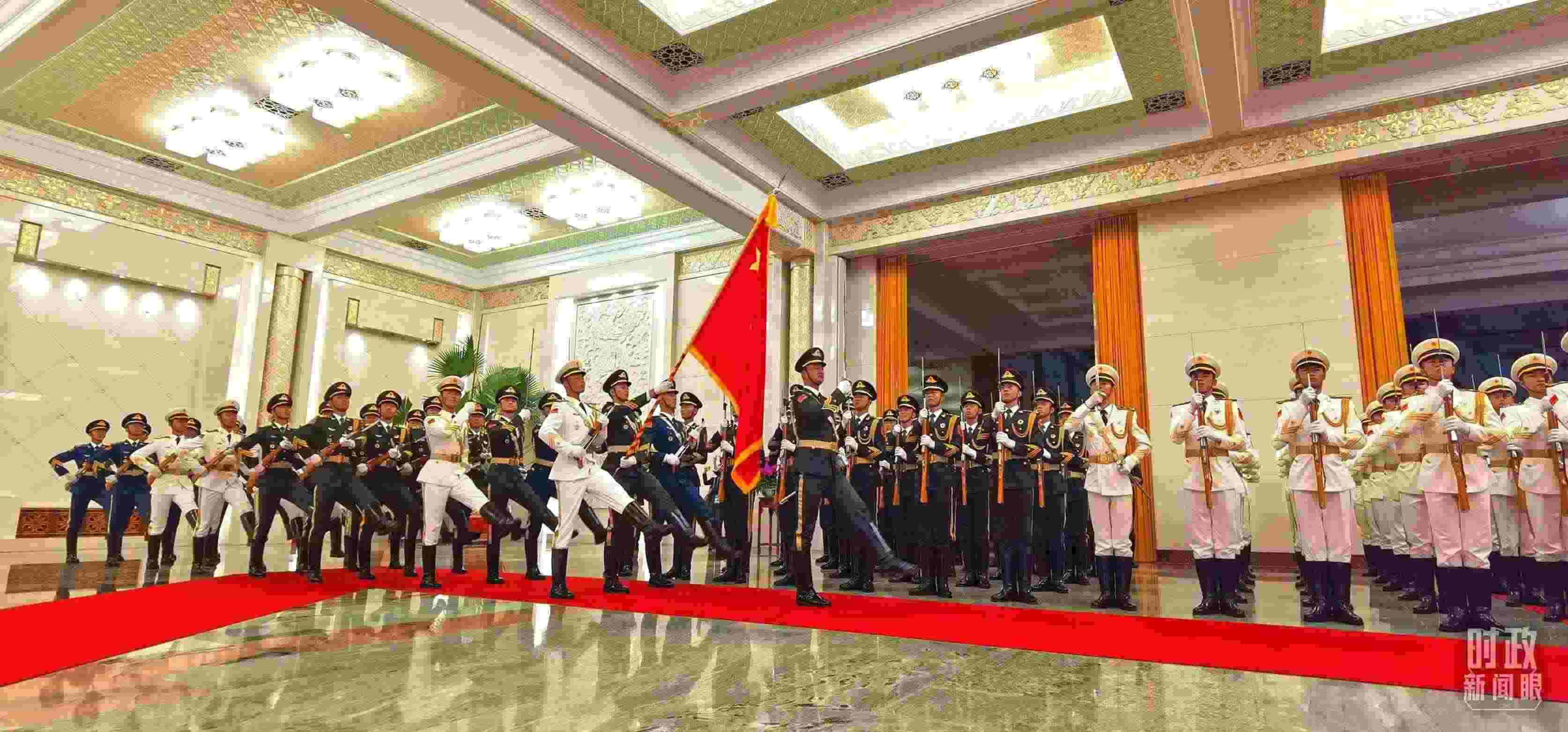 歡迎儀式上的儀仗隊(duì)。（總臺央視記者郭鴻拍攝）