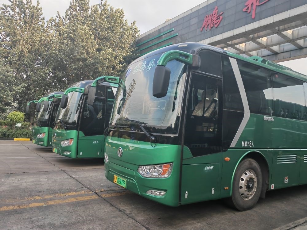 2024年9月4日拍攝的鵬飛集團的氫能大巴車。新華社記者 王勁玉 攝