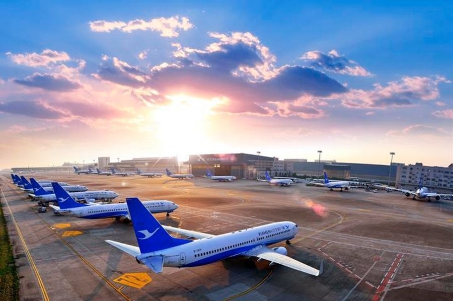 這是如今廈門航空的機隊照片。（廈門航空有限公司供圖）