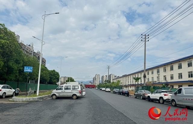 麗水佳園小區(qū)入口外及長富大道上停滿了車輛。人民網(wǎng)記者 邱燁攝