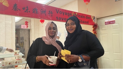 陜西涼皮+清真肉夾饃受到乍得友人歡迎。主辦方供圖