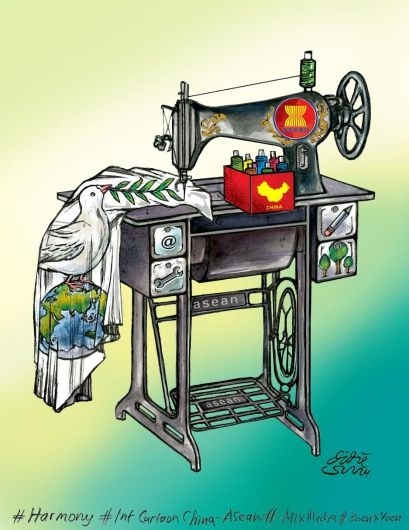 單幅卡通一等獎獲獎作品。（主辦方供圖）