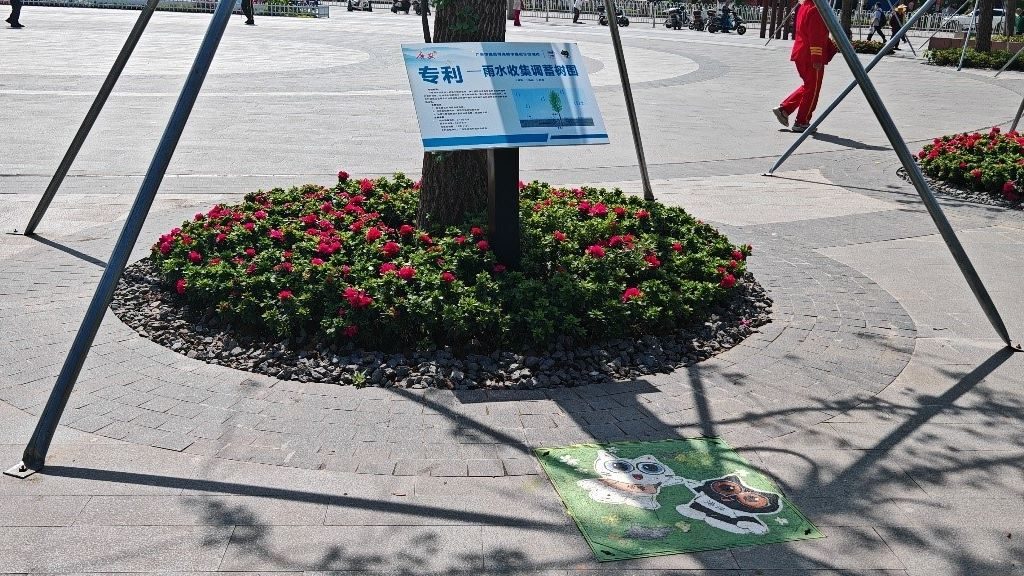 廣安“雨水收集調(diào)蓄樹池”，已在市內(nèi)公園落地運(yùn)用。受訪者供圖