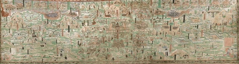 莫高窟第61窟內(nèi)的《五臺山圖》。