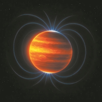 木星磁場（藝術圖）。圖片來源：物理學家組織網
