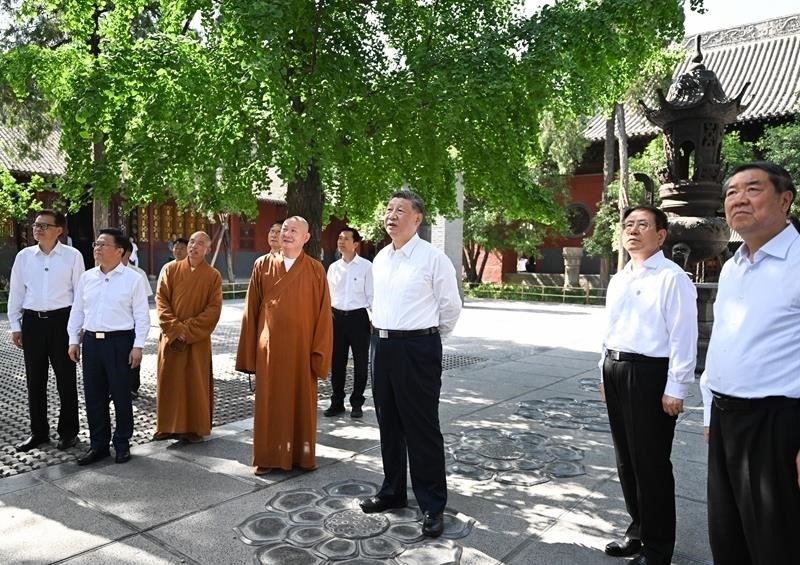 △2025年5月19日，習(xí)近平總書記在河南洛陽白馬寺考察。